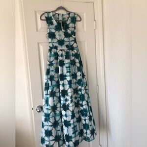 Banana Republic Teal and White Maxi Wrap Dress